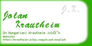 jolan krautheim business card
